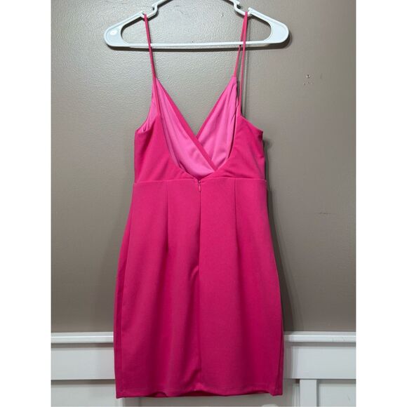 NWOT Hello Molly Down For Wine Barbiecore Pink Scoop Back Mini Cocktail Dress 8 - Picture 10 of 11